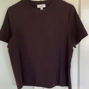 COS Short Sleeve Dk Brown  Crew Neck T Shirt